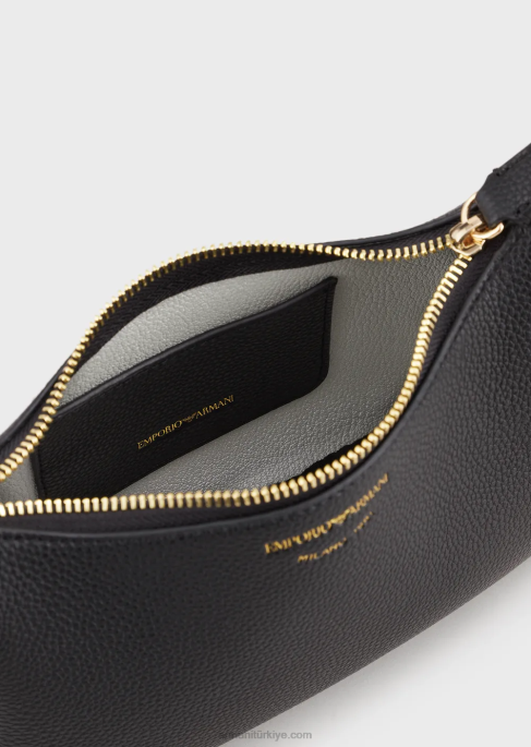 kadınlar Armani geyik desenli baget çanta siyah T8HD622