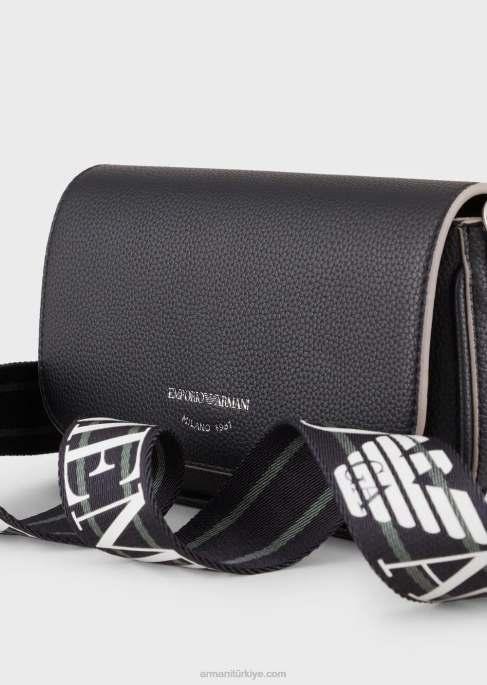 kadınlar Armani geyik desenli mini çanta lacivert T8HD579