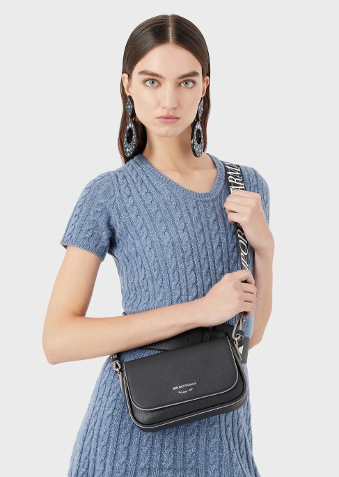 kadınlar Armani geyik desenli mini çanta lacivert T8HD579