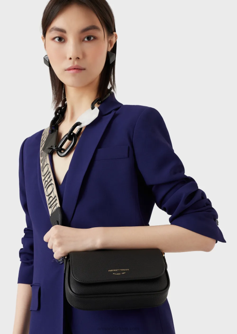 kadınlar Armani geyik desenli mini çanta siyah T8HD623