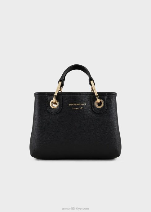 kadınlar Armani geyik desenli myea mini çanta koyu siyah T8HD606