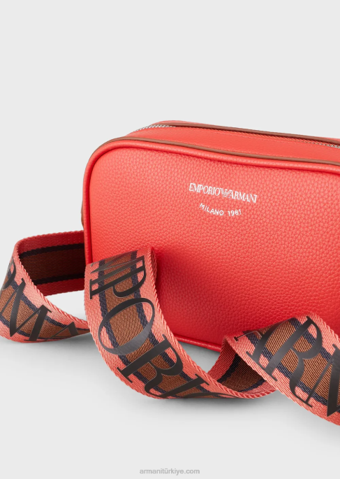 kadınlar Armani omuz askılı geyik baskılı fotoğraf makinesi çantası turuncu T8HD582