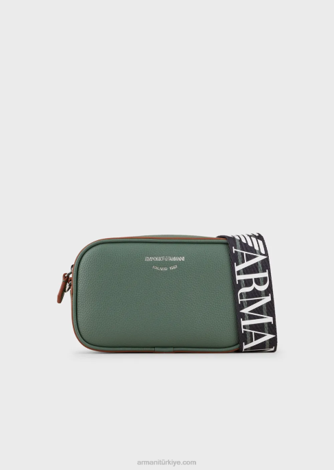 kadınlar Armani omuz askılı geyik baskılı fotoğraf makinesi çantası yeşil T8HD584
