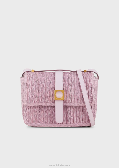 kadınlar Armani rafya omuzdan askili çanta lila T8HD632