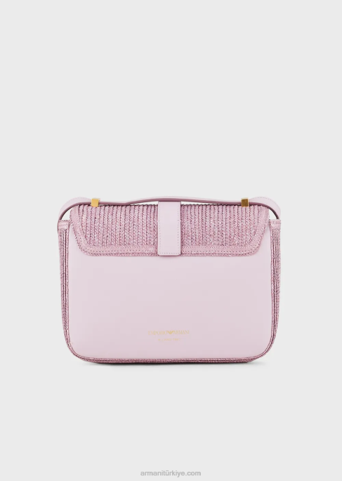 kadınlar Armani rafya omuzdan askili çanta lila T8HD632