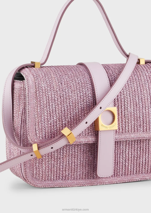 kadınlar Armani rafya omuzdan askili çanta lila T8HD632