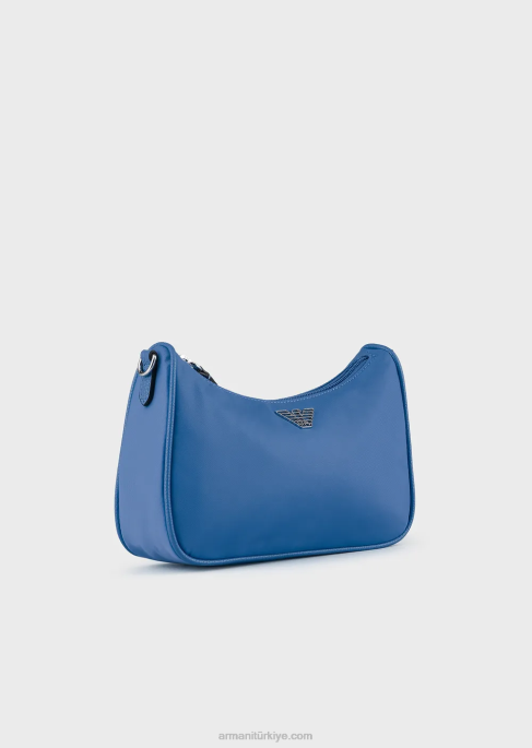 kadınlar Armani travel essentials geri dönüştürülmüş naylon baget çanta masmavi T8HD592