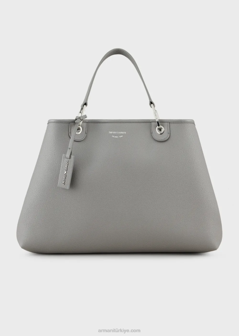 kadınlar Armani geyik desenli büyük myea alışveriş çantası gri T8HD690