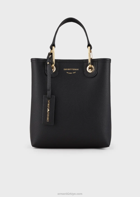 kadınlar Armani geyik desenli myea dikey alışveriş çantası siyah T8HD691