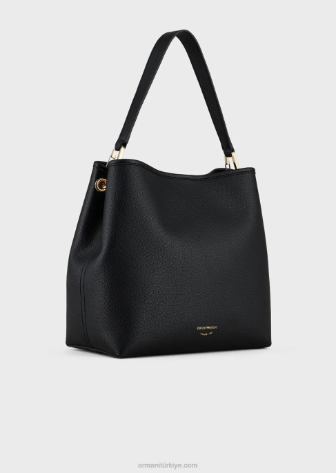 kadınlar Armani geyik desenli myea omuz çantası koyu siyah T8HD696