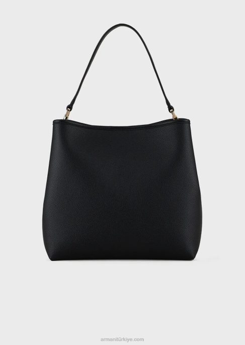 kadınlar Armani geyik desenli myea omuz çantası koyu siyah T8HD696