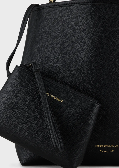 kadınlar Armani geyik desenli myea omuz çantası koyu siyah T8HD696