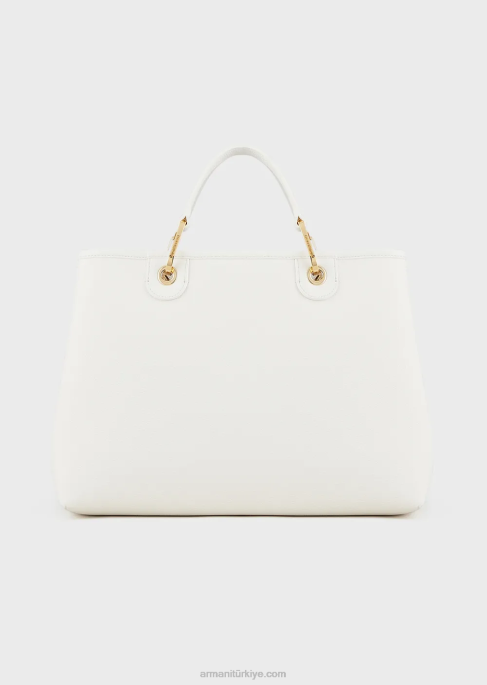 kadınlar Armani geyik desenli orta boy myea alışveriş çantası beyaz T8HD674