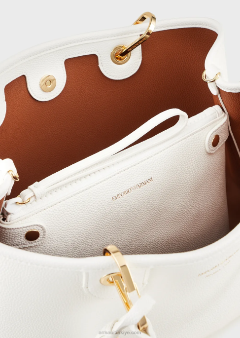 kadınlar Armani geyik desenli orta boy myea alışveriş çantası beyaz T8HD674