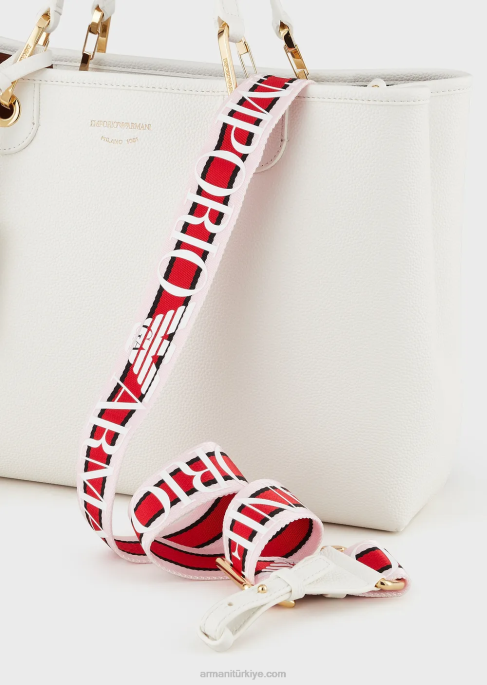 kadınlar Armani geyik desenli orta boy myea alışveriş çantası beyaz T8HD674