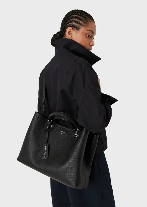 kadınlar Armani geyik desenli orta boy myea alışveriş çantası iki ton T8HD678