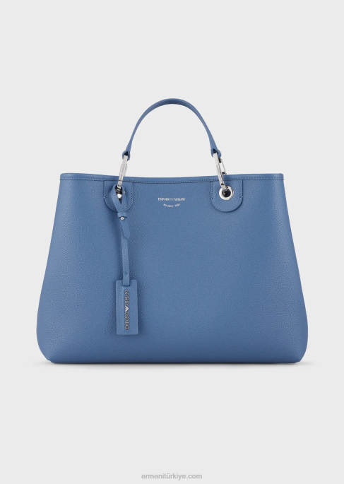 kadınlar Armani geyik desenli orta boy myea alışveriş çantası mavi T8HD686