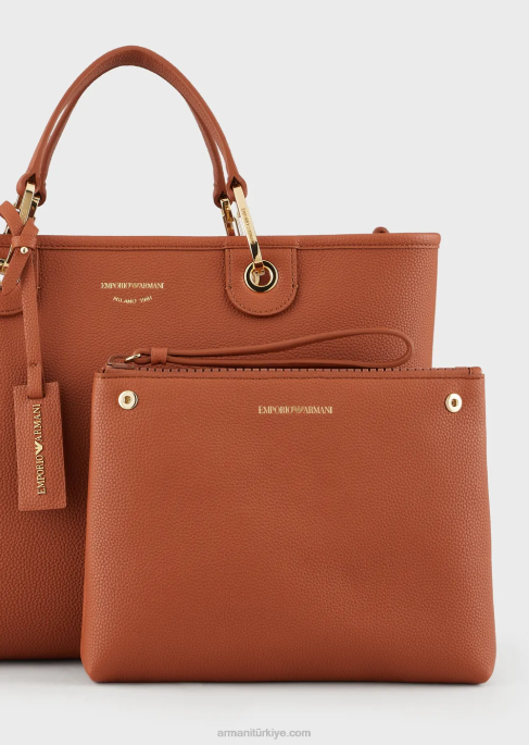 kadınlar Armani geyik desenli orta boy myea alışveriş çantası toz pembe T8HD677