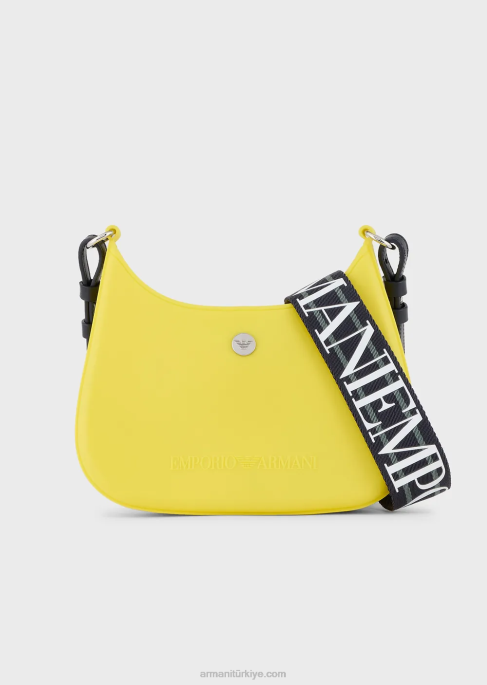 kadınlar Armani geri dönüştürülmüş pvc sakızlı çanta omuzdan askili çanta sarı T8HD645