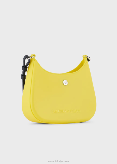 kadınlar Armani geri dönüştürülmüş pvc sakızlı çanta omuzdan askili çanta sarı T8HD645