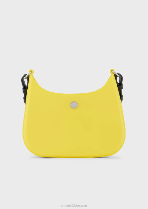 kadınlar Armani geri dönüştürülmüş pvc sakızlı çanta omuzdan askili çanta sarı T8HD645