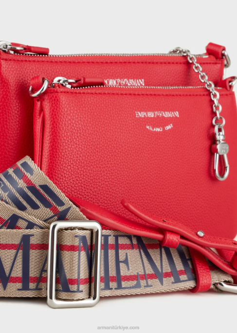 kadınlar Armani omuz askılı geyik desenli ikili mini çanta kırmızı T8HD653