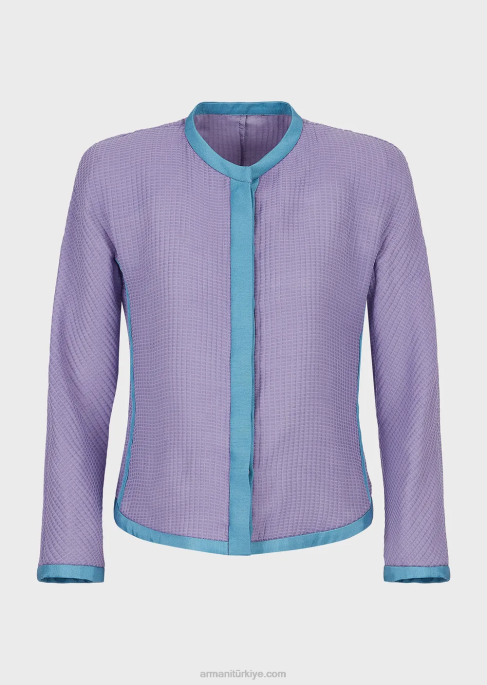 kadınlar Armani 3d waffle efektli pamuklu ceketT8HD2744