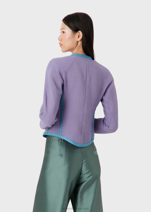 kadınlar Armani 3d waffle efektli pamuklu ceketT8HD2744