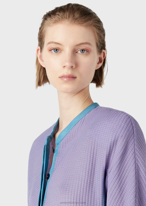 kadınlar Armani 3d waffle efektli pamuklu ceketT8HD2744