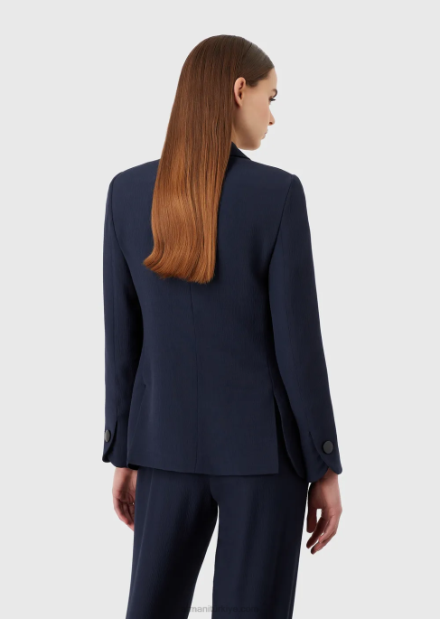 kadınlar Armani yırtmaçlı froisse viskon yaka ceketT8HD63