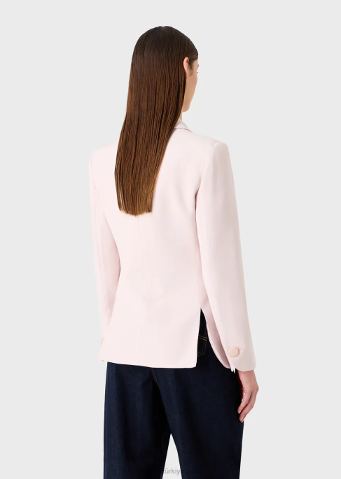 kadınlar Armani yırtmaçlı froisse viskon yaka ceketT8HD64