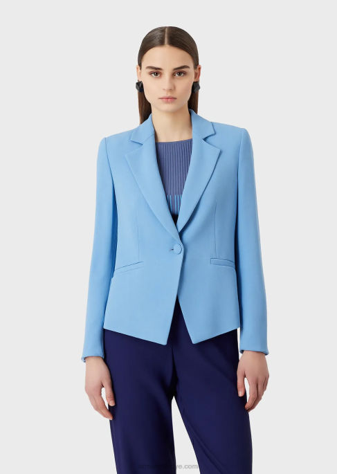 kadınlar Armani yakalı cady krep ceketT8HD40