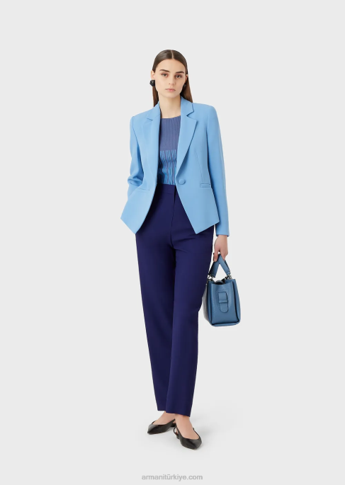 kadınlar Armani yakalı cady krep ceketT8HD40