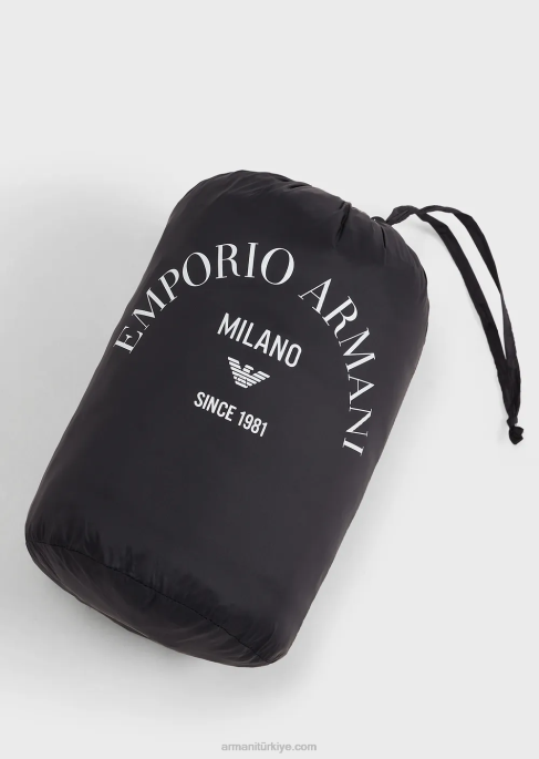 kadınlar Armani Naylon ters çevrilebilir guru yakalı ceket siyah T8HD247