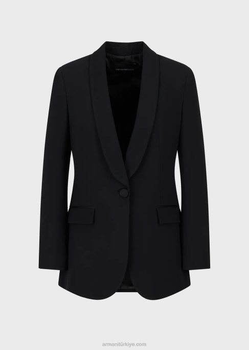 kadınlar Armani envers-saten şal yaka ceket siyah T8HD414