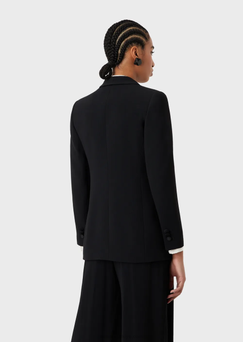 kadınlar Armani envers-saten şal yaka ceket siyah T8HD414