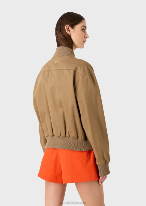 kadınlar Armani sürdürülebilir koleksiyon organik dimi çift taraflı bomber ceketT8HD252