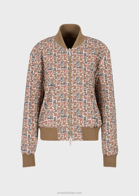 kadınlar Armani sürdürülebilir koleksiyon organik dimi çift taraflı bomber ceketT8HD252