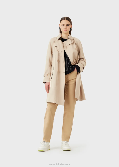 kadınlar Armani su tutmaz gabardin kruvaze trençkotT8HD254