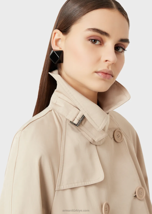 kadınlar Armani su tutmaz gabardin kruvaze trençkotT8HD254