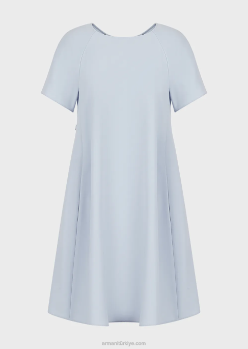 kadınlar Armani düğmeli teknik kareli kloş elbiseT8HD80