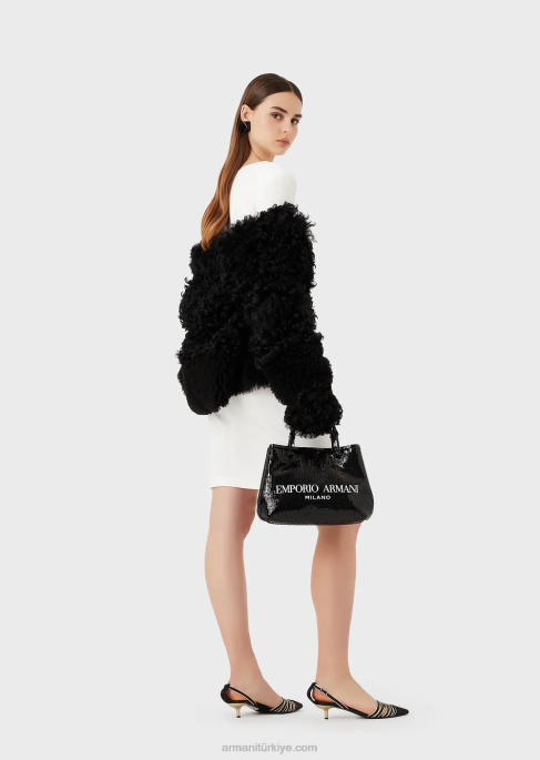 kadınlar Armani drapeli milano dikişli kılıf elbise beyaz T8HD106