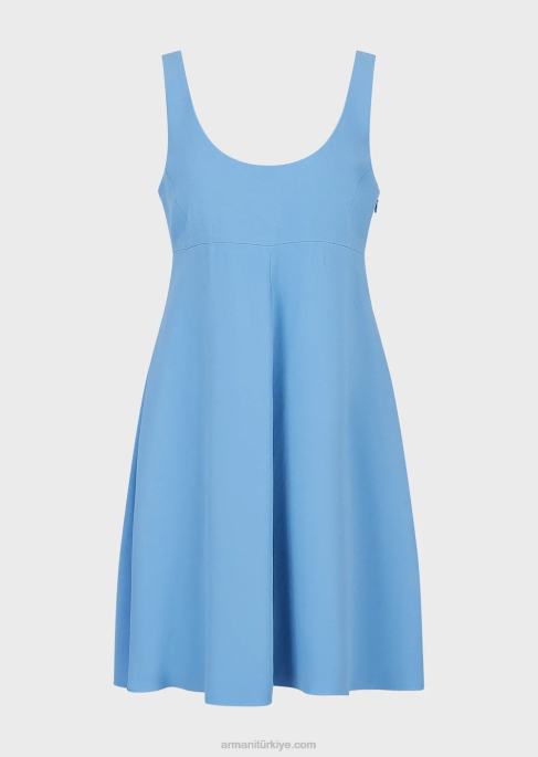 kadınlar Armani kolsuz, kloş cady krep elbiseT8HD83