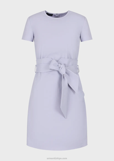 kadınlar Armani streç couture pamuklu iki parça efektli elbise lila T8HD65