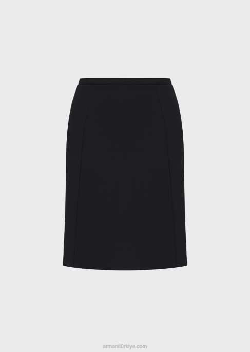 kadınlar Armani barathea yünü kloş etek lacivert T8HD338