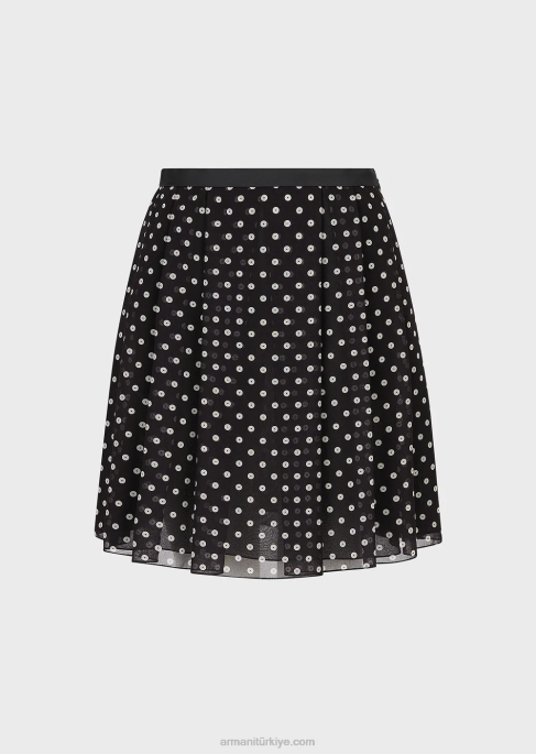 kadınlar Armani boydan boya payet desenli jorjet etek model T8HD335