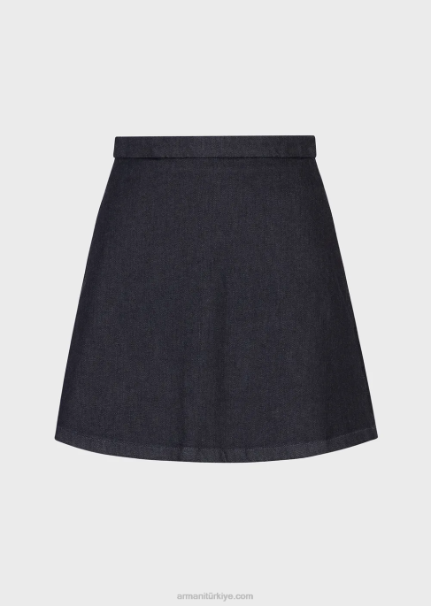 kadınlar Armani durulanmış, merserize denim mini etek kot T8HD332