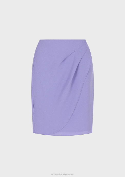 kadınlar Armani granit kumaştan lale etek ucu drapeli mini etek lila T8HD326