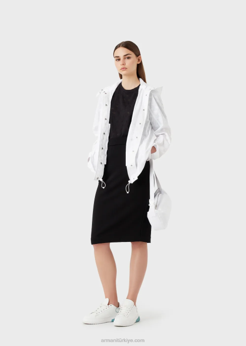 kadınlar Armani logo şeritli fransız havlu kalem midi etekT8HD331