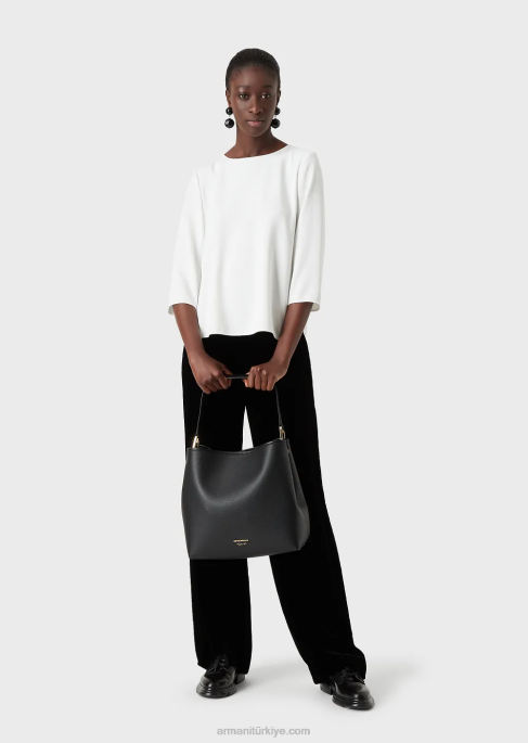 kadınlar Armani 3/4 kollu envers-saten bluz beyaz T8HD389